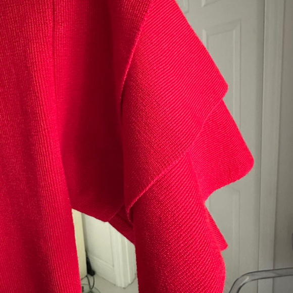 Red Ruffled Sleeve Top - Picture 4 of 4